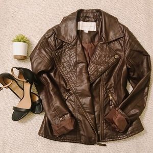 Jessica Simpson Brown Leather Jacket